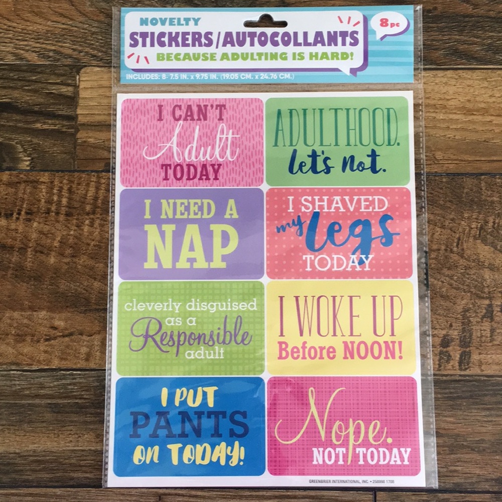 4 packages of Adulting Stickers